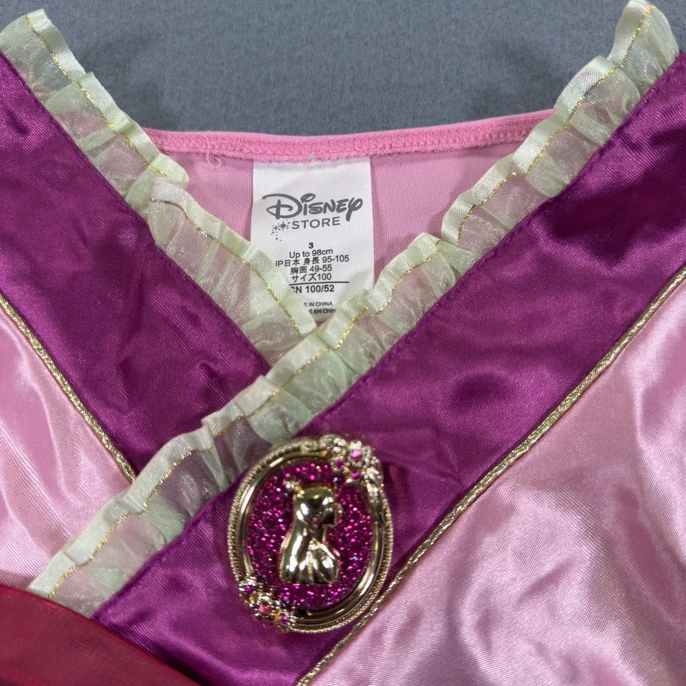 Disney Store Mulan Princess Costume Dress Pink Burgundy Girls Size 3 Toddler